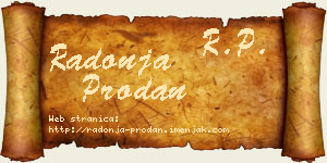 Radonja Prodan vizit kartica